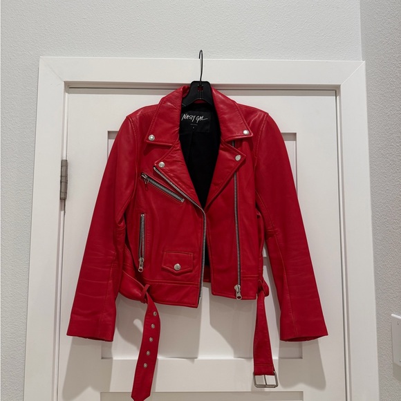 Nasty Gal Jackets & Blazers - Nasty Gal (Original) Red Leather Jacket